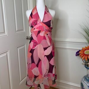 Vintage 90’s My Michelle floral pink halter dress